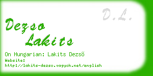dezso lakits business card